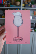 Pink Wine Bunny Print