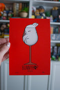 Red Wine Bunny Print