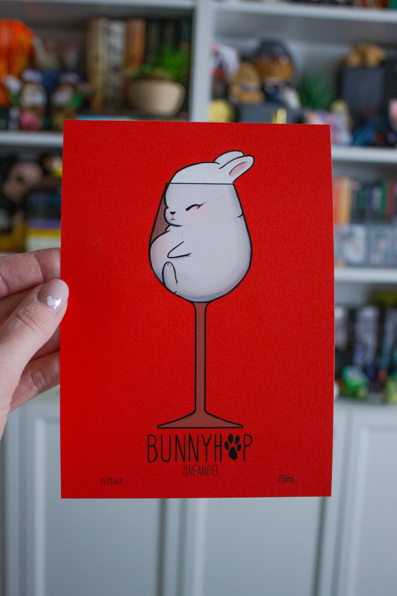 Red Wine Bunny Print