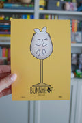 Yellow Wine Bunny Print